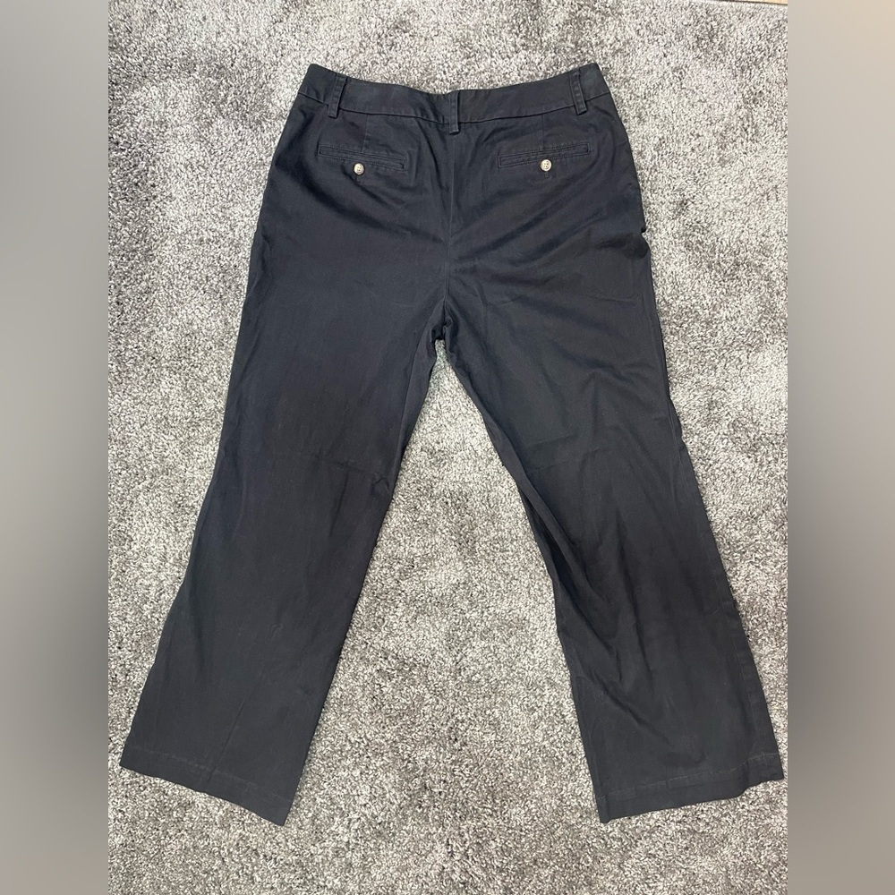 Talbots signature Flare wide black cotton blend pants women’s size 14 - Picture 3 of 13